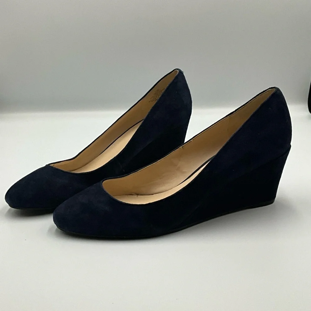 Nine West Shoes Size 9 Dark Blue Wedges Never Worn